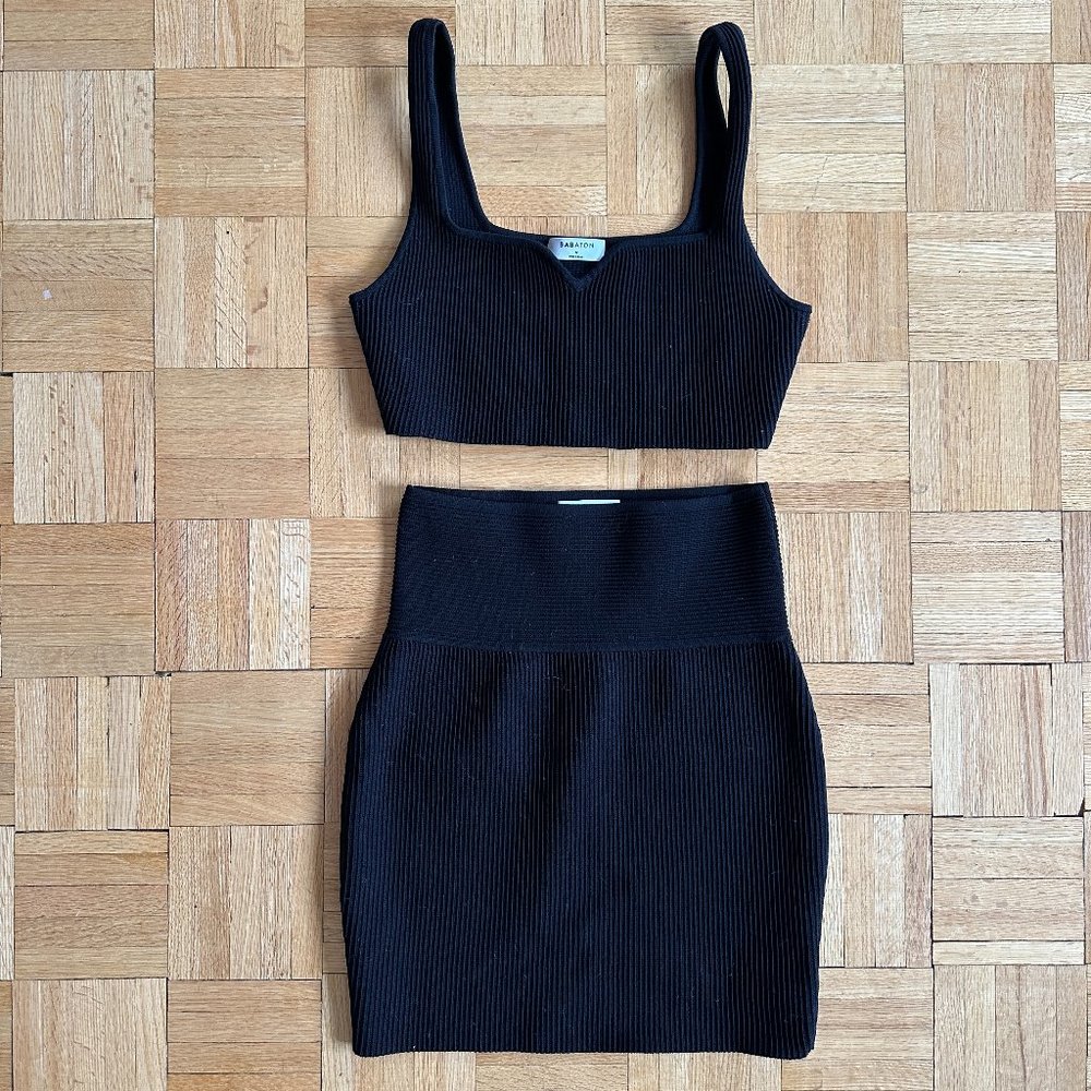 Aritzia Babaton Ribbed Skirt Set